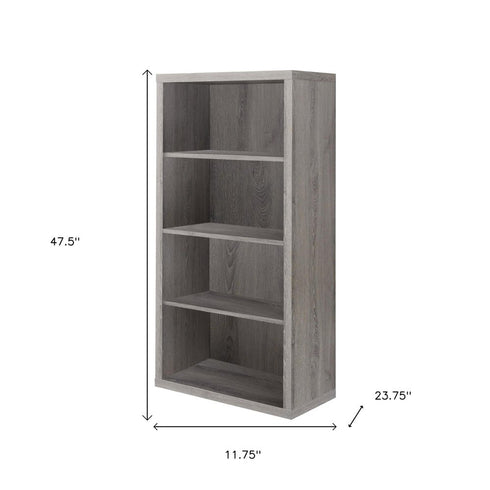 11.75" x 23.75" x 47.5" Cappuccino Particle Board Adjustable Shelves Bookshelf